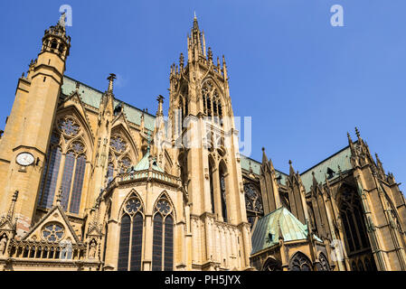 Französische gotische Kathedrale von Saint Stephen von Metz/Cathédrale Saint-Étienne de Metz/Metz Kathedrale in der Stadt Metz, Moselle, Lorraine, Frankreich Stockfoto