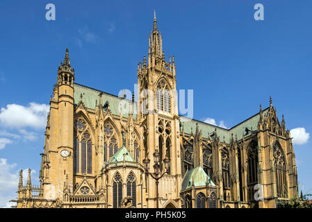 Französische gotische Kathedrale von Saint Stephen von Metz/Cathédrale Saint-Étienne de Metz/Metz Kathedrale in der Stadt Metz, Moselle, Lorraine, Frankreich Stockfoto