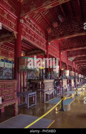 Interieur, Thế Miếu Tempel, Imperial City, Hue, Vietnam Stockfoto