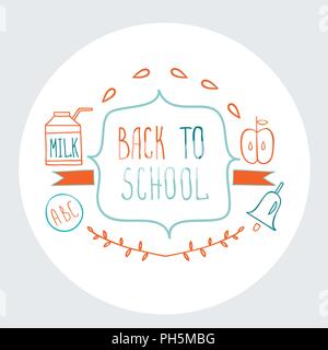 Zurück zu Schule Hintergrund Cute Skizze Stil Stock Vektor