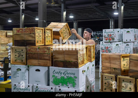 Detroit, Michigan - Obst und Gemüse aus Michigan Landwirte sind verkauft Großhandel an jedem Abend in Detroit die östlichen Markt. Stockfoto