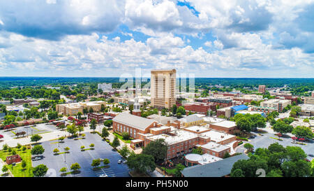 Drone Luftbild der Innenstadt von Spartanburg South Carolina Stockfoto