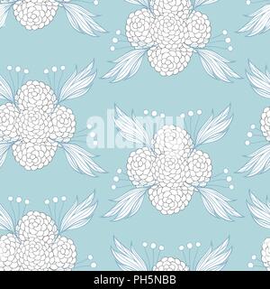 Florale nahtlose Muster von Hand gezeichnete Elemente Stock Vektor