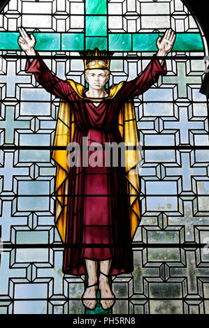 Glasfenster in Allerheiligen Kirche, St. Paul's Walden, Hertfordshire Stockfoto