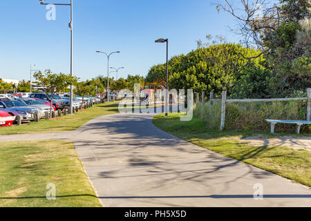 Konkrete Boardwalk in Mooloolaba, Sunshine Coast, Queensland, Australien Stockfoto