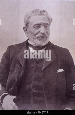 PRAXDES MATEO - La Terraza Y ESCOLAR, INGENIERO DE CAMINOS Y POLITISCH ESPAÑOL, VARIAS VECES PRESIDENTE DEL REGIERUNG ENTRE 1870 Y 1902, 1897. Stockfoto