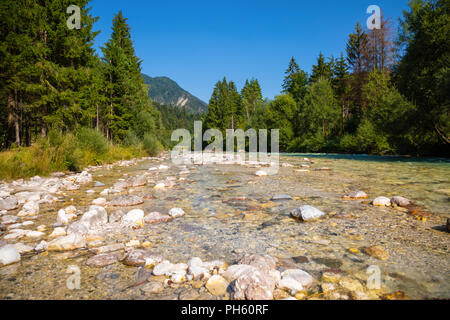 Berg Fluss Soca in Alpen, Slowenien Stockfoto