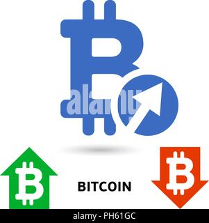 Bitcoin Symbol in flacher Ausführung für Internet Geld. Symbol der Stock Vektor