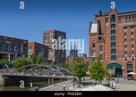 Magdeburger Hafen, Busanbruecke, Internationales Maritimes Museum, Elbtorquartier, Hafencity, Hamburg, Deutschland Stockfoto