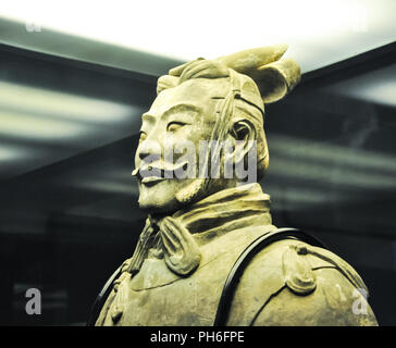 XIAN, CHINA - Oktober 29, 2017: General der Terrakotta Armee Terrakotta Armee Stockfoto