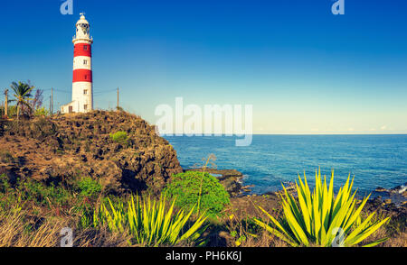 Pointe aux Höhlen auch als Albion Leuchtturm bekannt. Panorama. Mauritius Stockfoto
