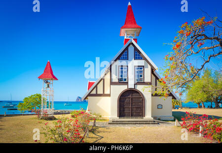 Kirche Notre Dame Auxiliatrice am Cap Malheureux. Mauritius Stockfoto