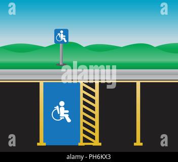 Deaktivieren Parkplatz und Lanscape Vektor und Illustration Stock Vektor