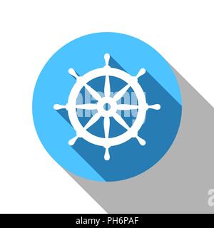Lenkrad, Handrad - flach. Stock Vektor