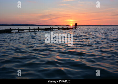 Afterglow Steinhuder Meer, untere Sachsony Stockfoto