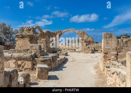 Saranda Kolones byzantinische Festung, Paphos, Zypern Stockfoto