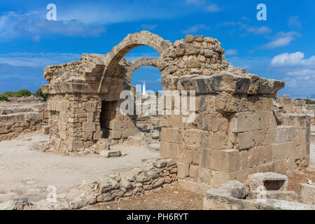 Saranda Kolones byzantinische Festung, Paphos, Zypern Stockfoto