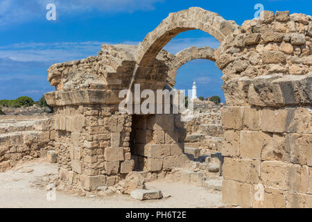 Saranda Kolones byzantinische Festung, Paphos, Zypern Stockfoto