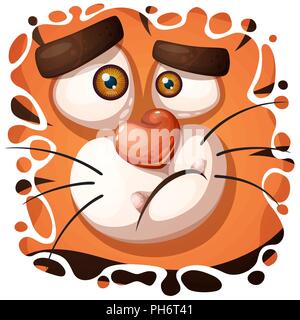 Lustig, nett, crazy tiger Charakter. Stock Vektor