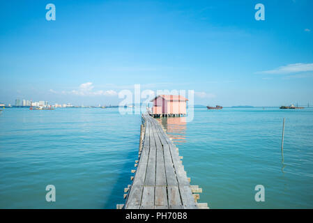 Tan Jetty, einem der Clan der Kaianlagen in Penang, Malaysia Stockfoto