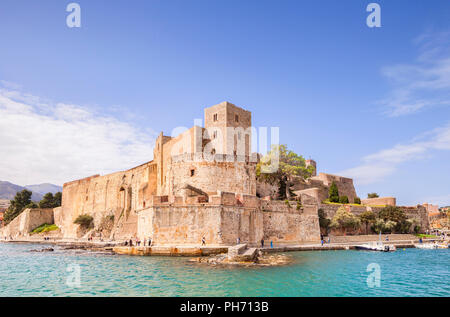 Royal Chateau, Collioure, Languedoc-Roussillon, Pyrenees-Orientales, Frankreich. Stockfoto