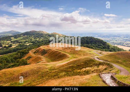 Die Malvern Hills von Britischen Camp, Herefordshire und Worcestershire, England Stockfoto