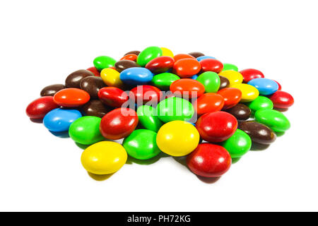 Stapel der bunten Button Form Bonbons Stockfoto