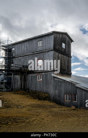 Einem alten Industriegebäude in Storwartz, außerhalb von Røros (ROROS), Norwegen. Stockfoto