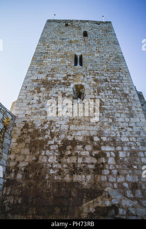 Schlossturm, Penyscola Aussicht, schöne Stadt Valencia in Spanien Stockfoto