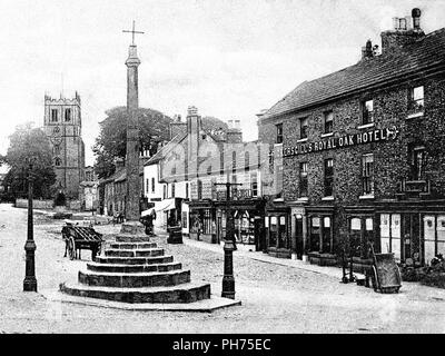 Bedale Market Cross, 1900 Stockfoto