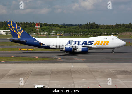 Tokio, Japan. 5 Mai, 2017. Atlas Air Boeing 747-400 Frachter nach der Landung am Flughafen Tokio Narita zu ruhen. Credit: Fabrizio Gandolfo/SOPA Images/ZUMA Draht/Alamy leben Nachrichten Stockfoto