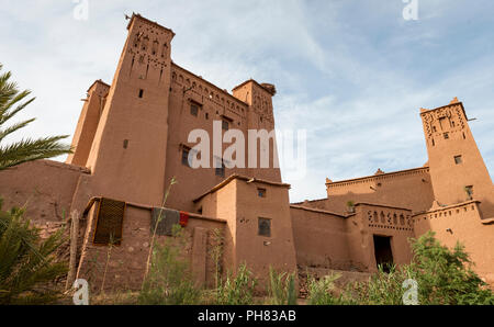 Residenz der Kasbah Ait Benhaddou, Hoher Atlas, Ksar Ait Benhaddou, Ouarzazate Provinz, Souss-Massa-Draâ, Marokko Stockfoto