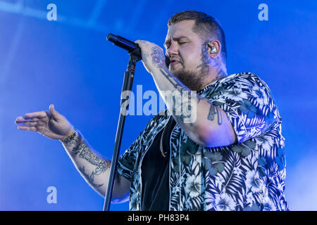 Das British Blues und Soul Sänger Rag 'n' Bone Mann am 28. Heitere Open Air in Zofingen, Aargau, Schweiz live Stockfoto