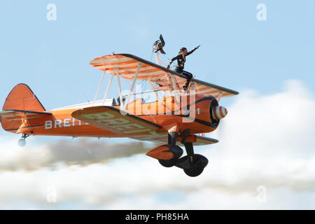 Wing walking Stockfoto