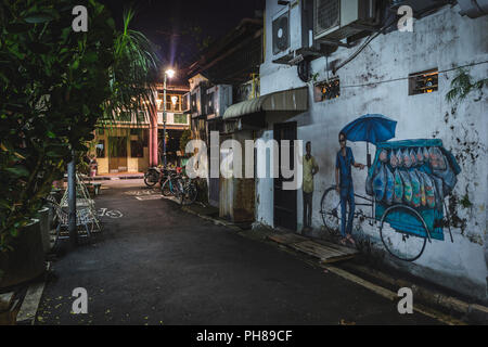 Street Art in Gasse in Georgetown Penang Stockfoto