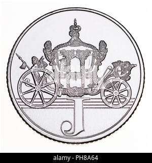 Britische 10p Münze (Rückwärts) von 2018 "Alphabet" Serie, feiern Britishness. J-Jubiläum Stockfoto