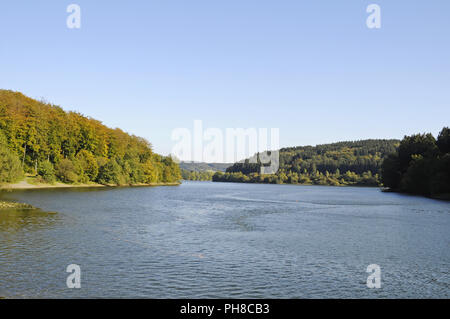 Lingesetalsperre Reservoir, Marienheide, Deutschland Stockfoto