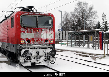 Deutsche Bahn AG - Snowy Zug. Stockfoto