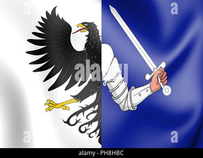 3D Flagge der Provinz Connacht, Irland. 3D Illustration. Stockfoto