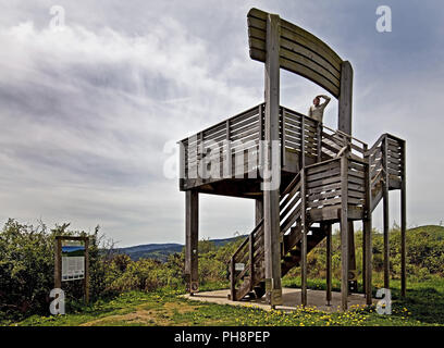 Aussichtsturm in Form von einem Stuhl, Hallenberg Stockfoto