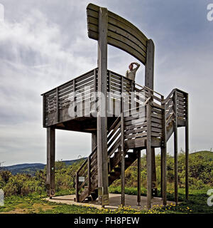 Aussichtsturm in Form von einem Stuhl, Hallenberg Stockfoto