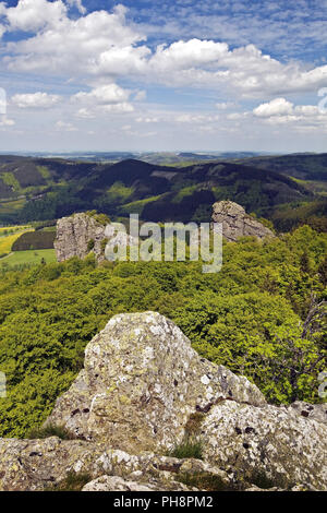 Blick vom Felsen Bruchhauser Steine Stockfoto