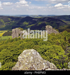 Blick vom Felsen Bruchhauser Steine Stockfoto