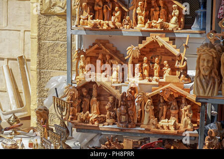 Souvenirs zum Verkauf auf dem Markt in Nazareth, Israel Stockfoto