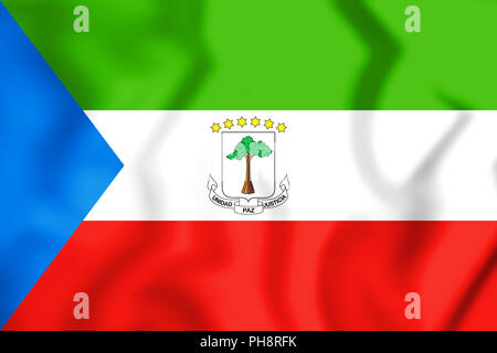 3D-Flagge Äquatorialguinea. 3D-Darstellung. Stockfoto