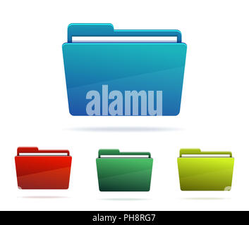Satz von Ordnern mit Papieren. Stockfoto