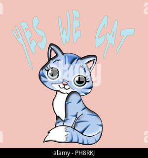 Digital verbesserte Image der humorvollen Text Ja Wir CAT Stockfoto
