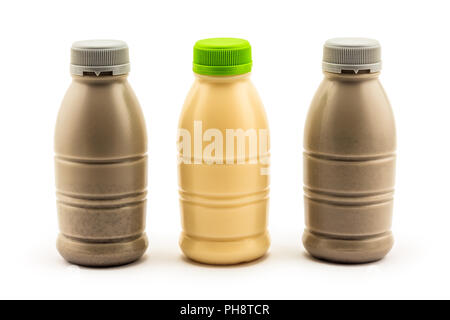 Soja Milch und Soja Milch mit schwarzem Sesam Stockfoto