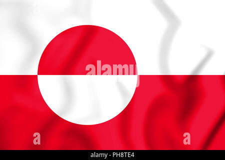 3D-Flagge Grönlands. 3D-Darstellung. Stockfoto