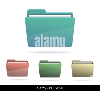 Satz von Ordnern mit Papieren. Stockfoto